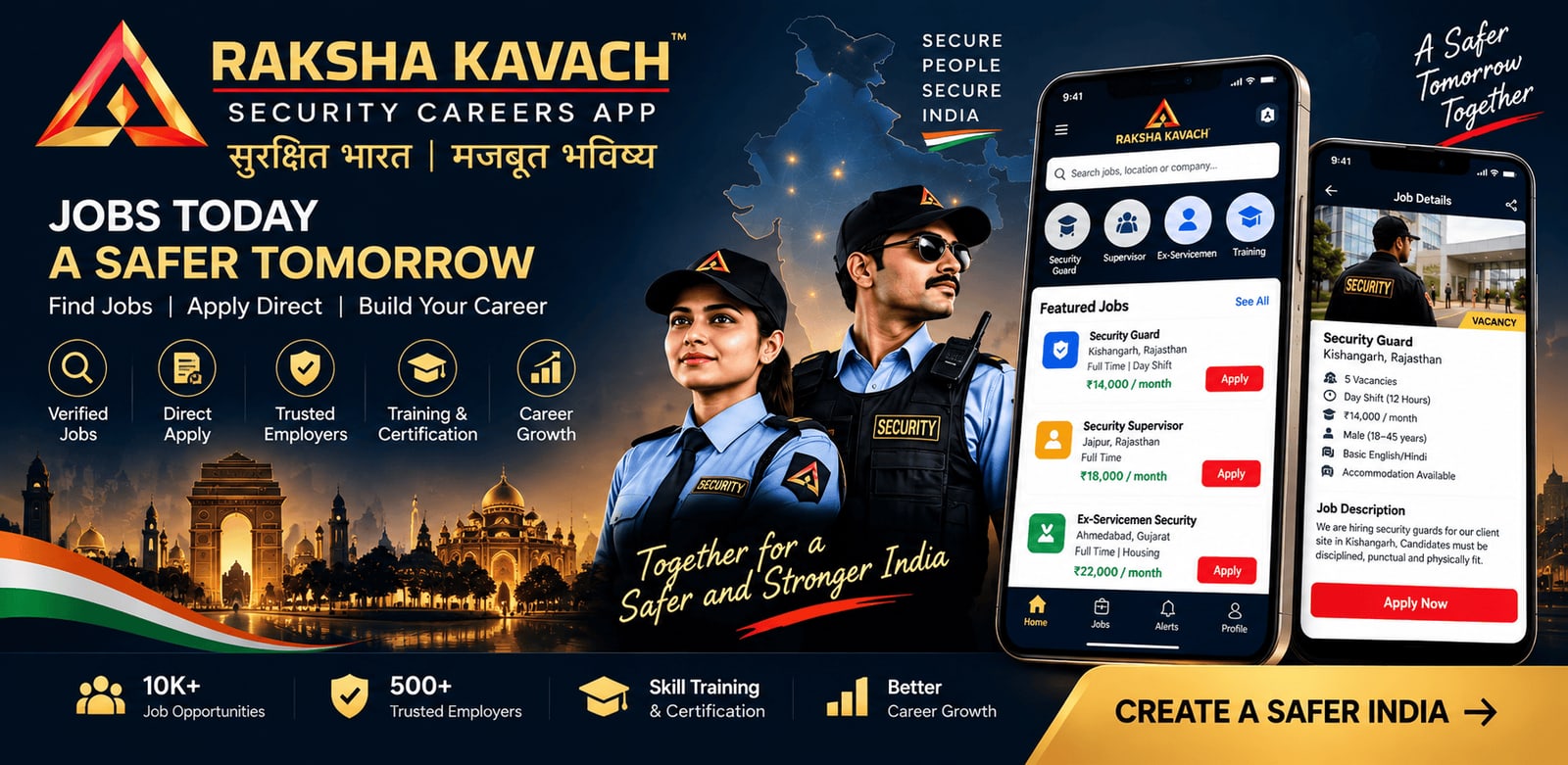 Raksha Kavach — Security Careers App: Jobs Today, A Safer Tomorrow